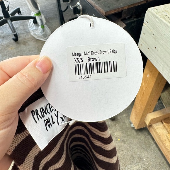 NWT Princess Polly Meagan Brown Striped Mini Dress Size XS/S - Picture 10 of 10